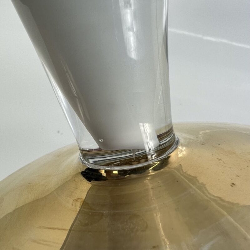 Antica Alzata in vetro di Murano vintage Centrotavola opaline oro dipinto fiori Vetri e Cristalli