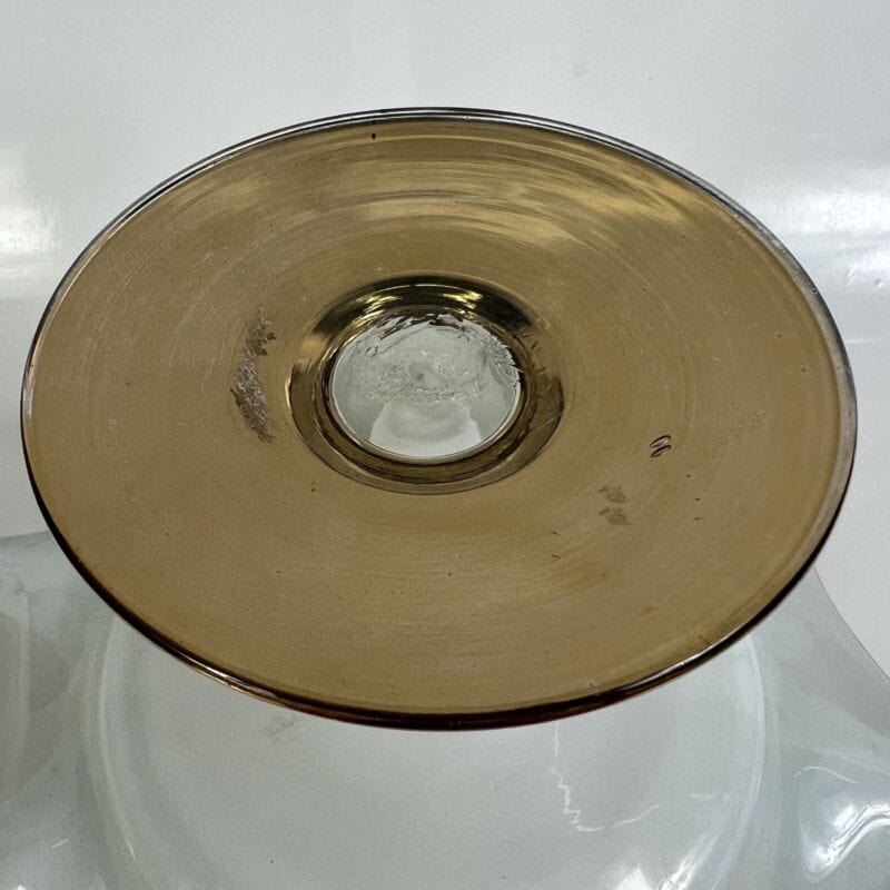 Antica Alzata in vetro di Murano vintage Centrotavola opaline oro dipinto fiori Vetri e Cristalli