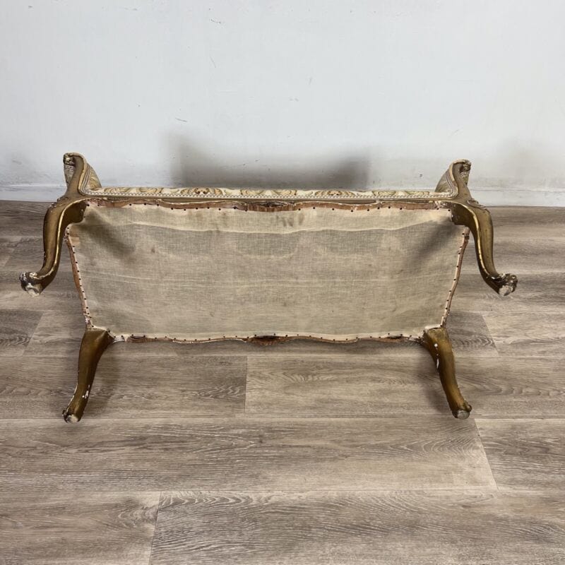 Antica Panchetta dormeuse imbottita panca vintage due posti divanetto barocco Arredamento