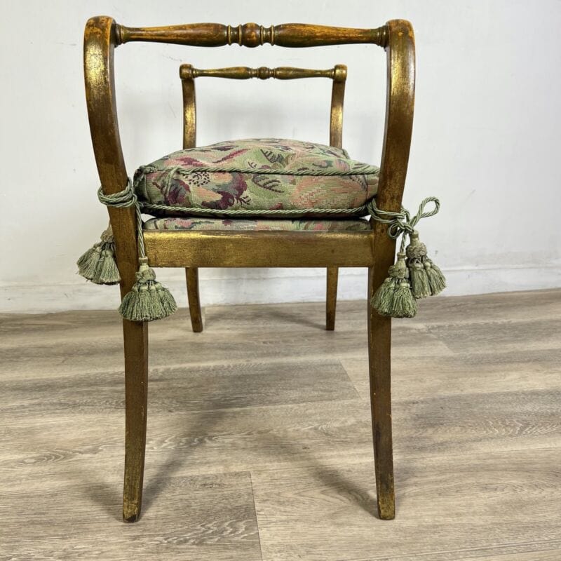 Antica Panchetta dormeuse imbottita sgabello oro stile 800 divanetto panca Arredamento