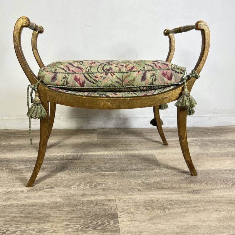 Antica Panchetta dormeuse imbottita sgabello oro stile 800 divanetto panca Arredamento