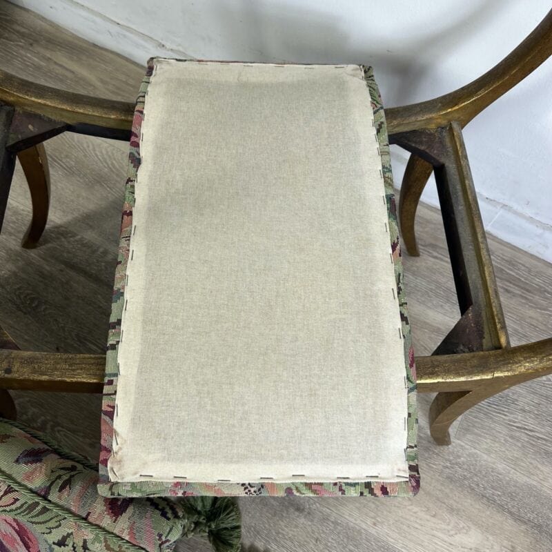 Antica Panchetta dormeuse imbottita sgabello oro stile 800 divanetto panca Arredamento