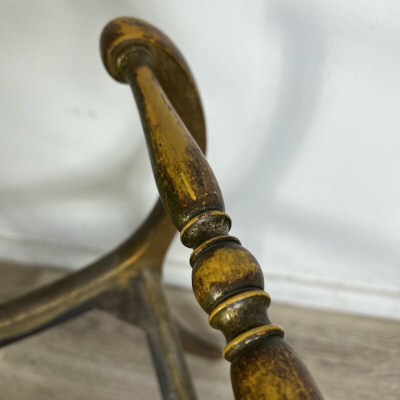 Antica Panchetta dormeuse imbottita sgabello oro stile 800 divanetto panca Arredamento