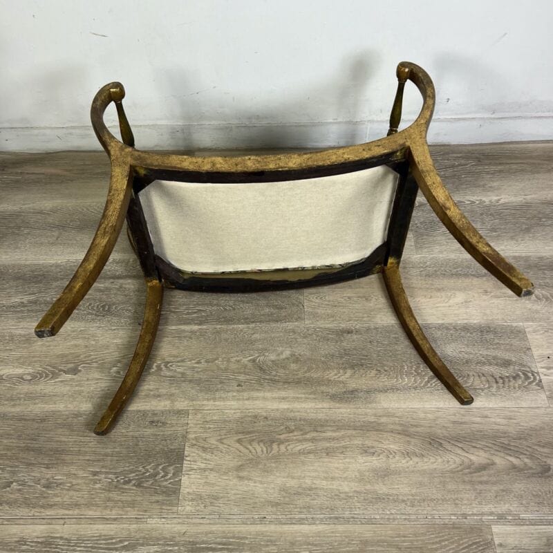 Antica Panchetta dormeuse imbottita sgabello oro stile 800 divanetto panca Arredamento