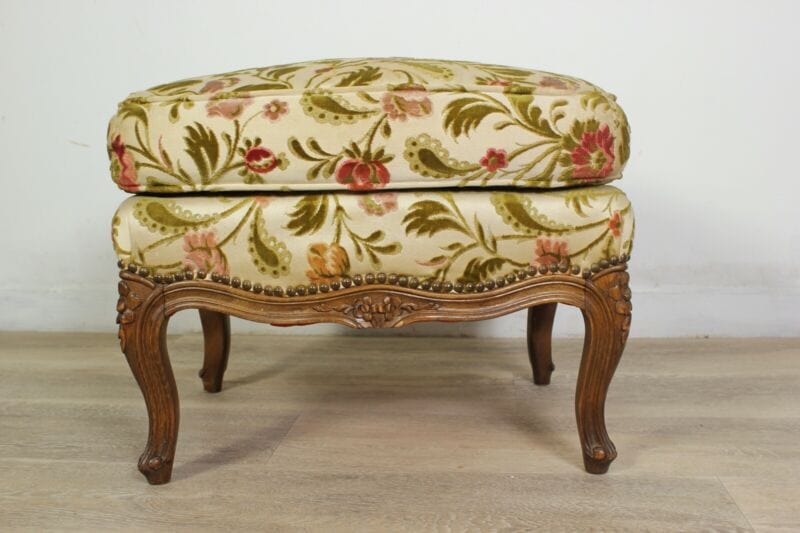 Antica Panchetta imbottita sgabello stile Luigi VI pouf Vintage bergere francese Arredamento