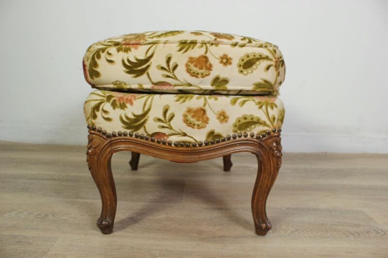Antica Panchetta imbottita sgabello stile Luigi VI pouf Vintage bergere francese Arredamento