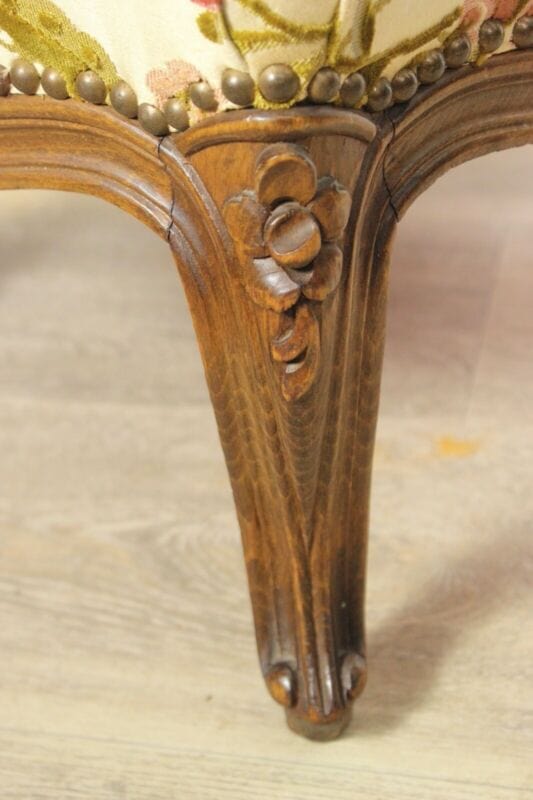 Antica Panchetta imbottita sgabello stile Luigi VI pouf Vintage bergere francese Arredamento