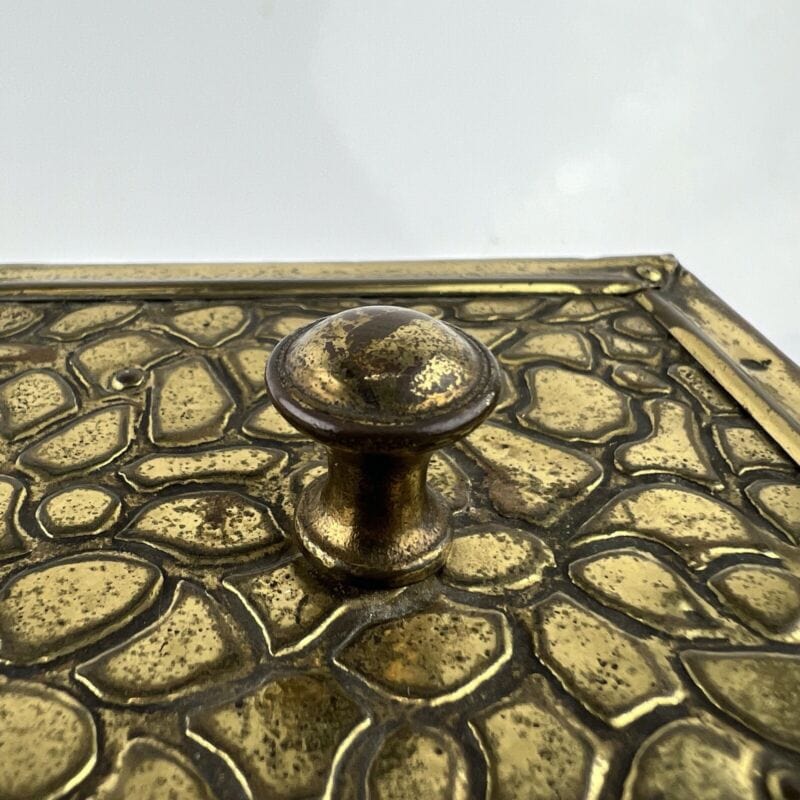 Antica Scatola in legno e ottone Cofanetto vintage Veliero Inglese contenitore Ottone