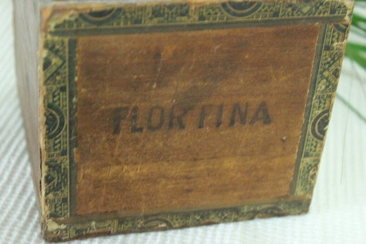 Antica scatola in legno per sigari FLOR FINA vintage wood cigar box Scatole in legno