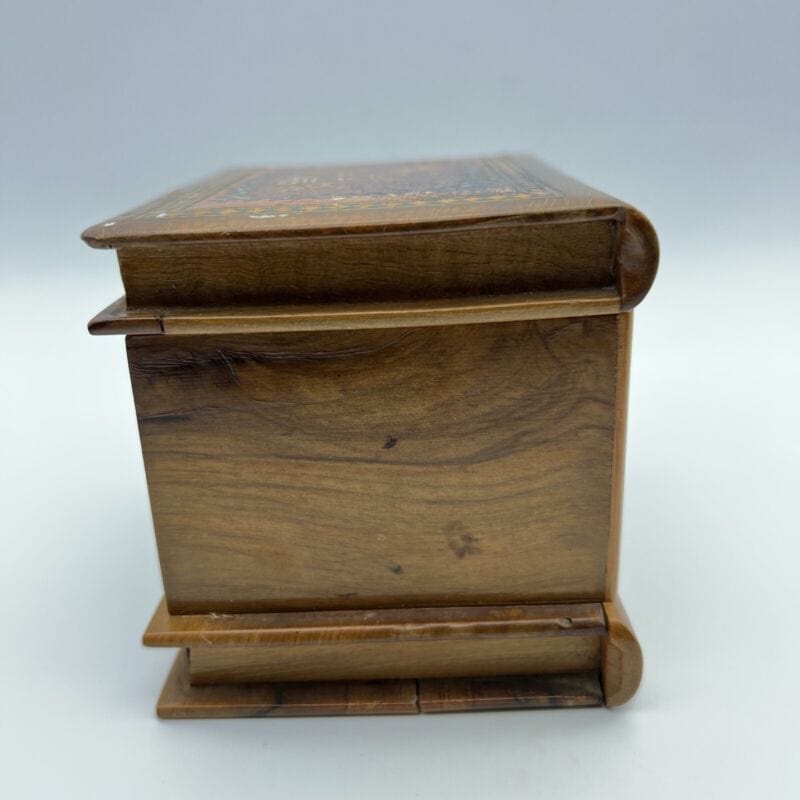 Antica Scatola sorrentina vintage portagioie in legno scatolina intarsiata 1920 Scatole in legno