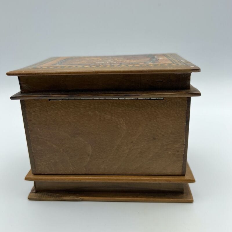 Antica Scatola sorrentina vintage portagioie in legno scatolina intarsiata 1920 Scatole in legno
