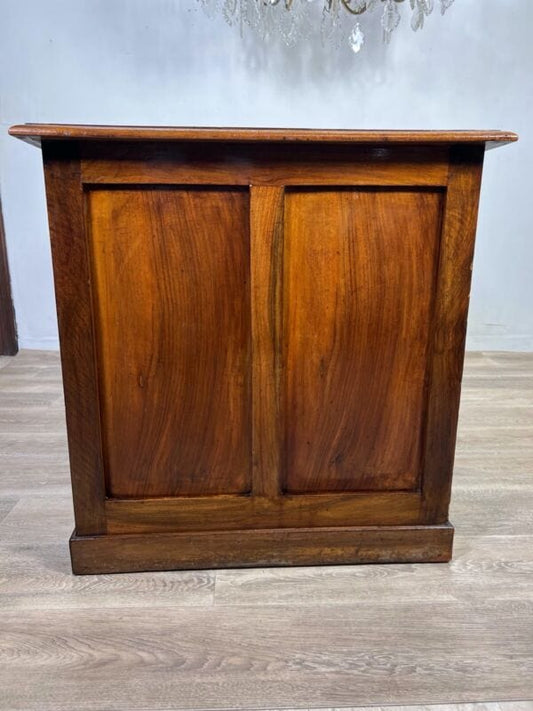 Antica scrivania scrittoio classica tavolo da ufficio in legno con piano pelle Arredamento
