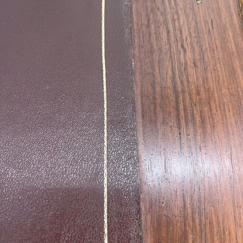 Antica scrivania scrittoio classica tavolo da ufficio in legno con piano pelle Arredamento