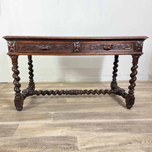 Antica scrivania scrittoio classico tavolo in legno stile rinascimento ufficio Arredamento