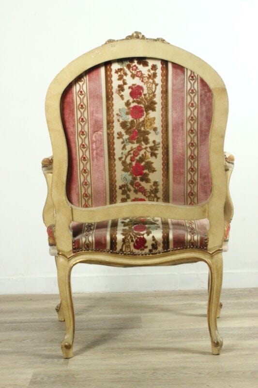 Antica sedia imbottita con braccioli poltrona poltroncina veneziana laccata oro Arredamento