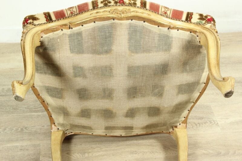 Antica sedia imbottita con braccioli poltrona poltroncina veneziana laccata oro Arredamento