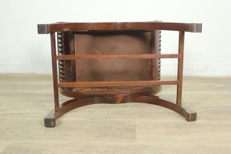 Antica sedia imbottita con braccioli sgabello in legno panchetta da camera pouf Arredamento