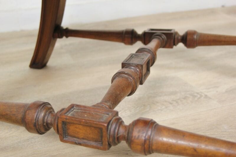 Antica sedia imbottita poltrona poltroncina in legno epoca 800 Inglese da studio Arredamento