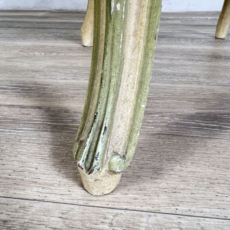 Antica sedia imbottita verde con braccioli poltrona poltroncina in legno barocco Arredamento