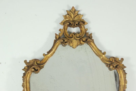 ANTICA SPECCHIERA LIBERTY VECCHIO SPECCHIO CON CORNICE INTAGLIATA IN LEGNO E ORO Complementi d'arredo