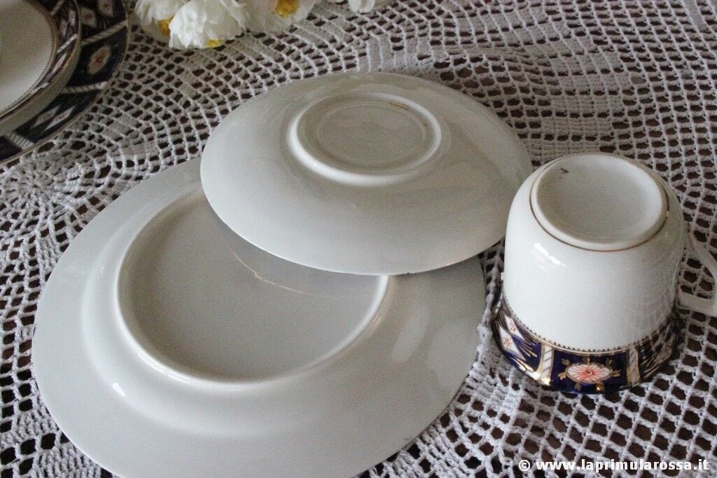 ANTICA TAZZA IN PORCELLANA BONE CHINA DA TE' + PIATTINO DOLCE INGLESE Ceramiche e Porcellane