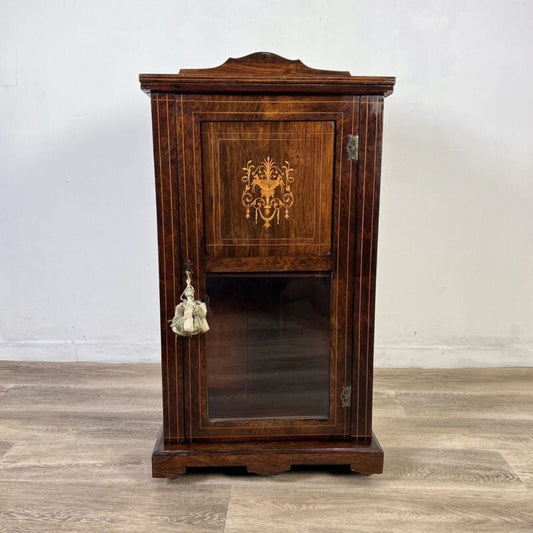 Antica Vetrina piccola cristalliera vetrinetta libreria in legno d' epoca 800 Arredamento