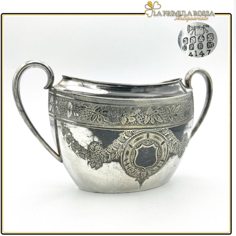 Antica zuccheriera in argento sheffield ciotola in silver plate inglese d'epoca Sheffield & Argento