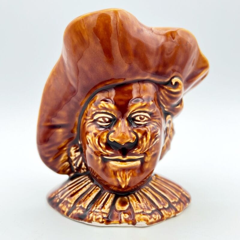 Antico Boccale in ceramica Inglese Volto con manico Cavaliere da per collezione Ceramiche e Porcellane