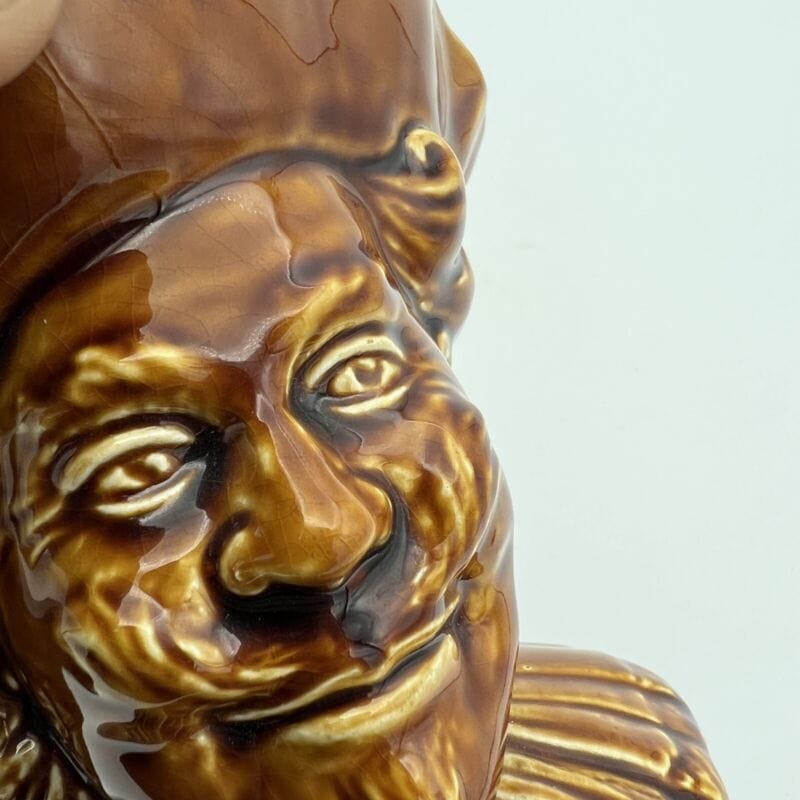 Antico Boccale in ceramica Inglese Volto con manico Cavaliere da per collezione Ceramiche e Porcellane