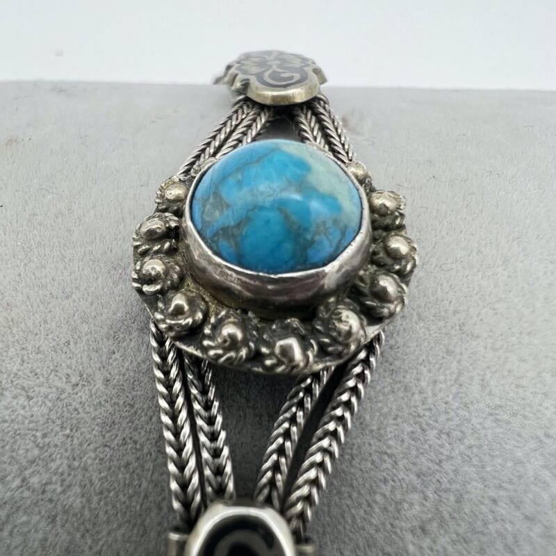 Antico Bracciale da donna in Argento 925 turchese naturale braccialetto vintage Bigiotteria & Accessori