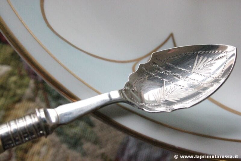 ANTICO CUCCHIAIO IN SILVER PLATE x CONFETTO L.cm17 POSATA VINTAGE EPNS JAM SPOON Sheffield & Argento