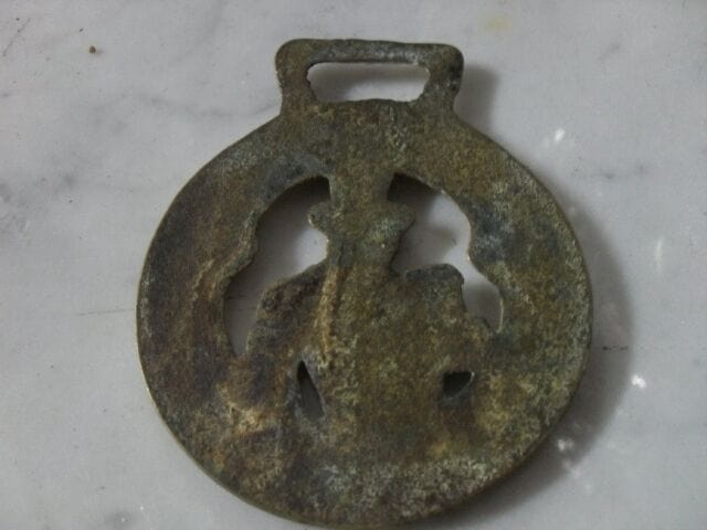 ANTICO FINIMENTO IN OTTONE PER CAVALLO - VINTAGE ENGLISH HORSE BRASS - ORNAMENTO Ottone