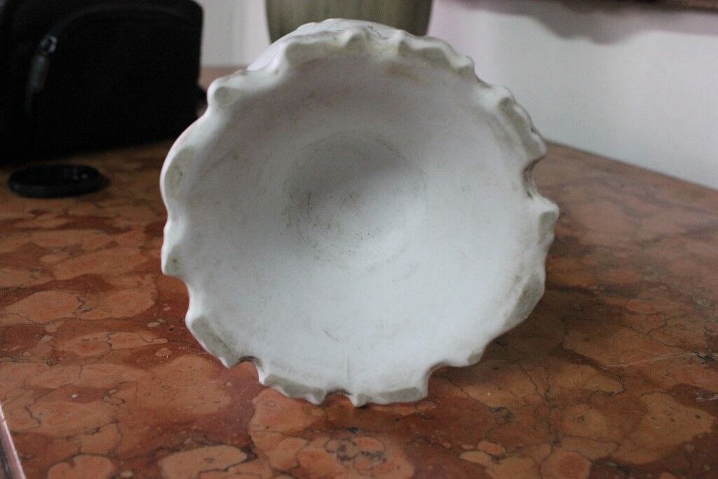 ANTICO LUME A PETROLIO IN CERAMICA H cm 48 LAMPADA D'EPOCA DA TAVOLO Lampade Appliques