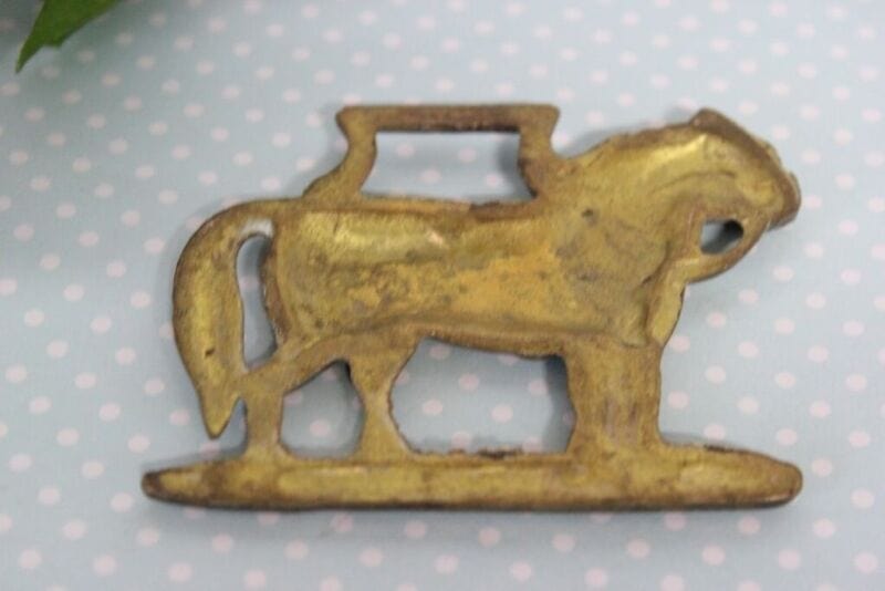ANTICO ORNAMENTO IN OTTONE PER CAVALLO FINIMENTO DA COLLEZIONE HORSE BRASS Ottone