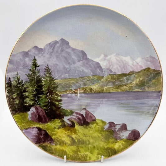 Antico piatto decorativo in ceramica di SCI laveno dipinto a mano da muro lago Ceramiche e Porcellane