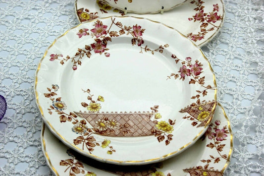 ANTICO PIATTO IN CERAMICA INGLESE SERVIZIO DI PIATTI ANTICHI EPOCA 1800 KEELING Ceramiche e Porcellane