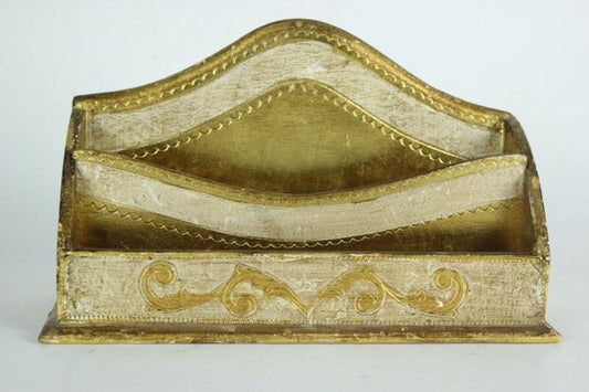 Antico portalettere in legno porta posta portadocumenti da scrivania fiorentino Complementi d'arredo