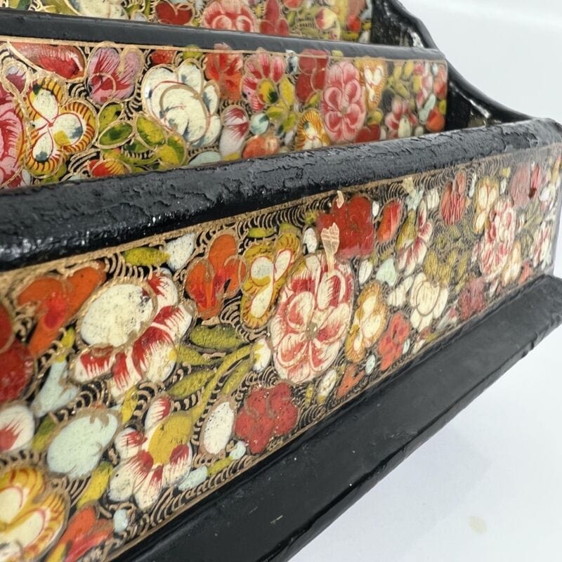 Antico portalettere orientale in legno porta posta portadocumenti da scrivania Complementi d'arredo