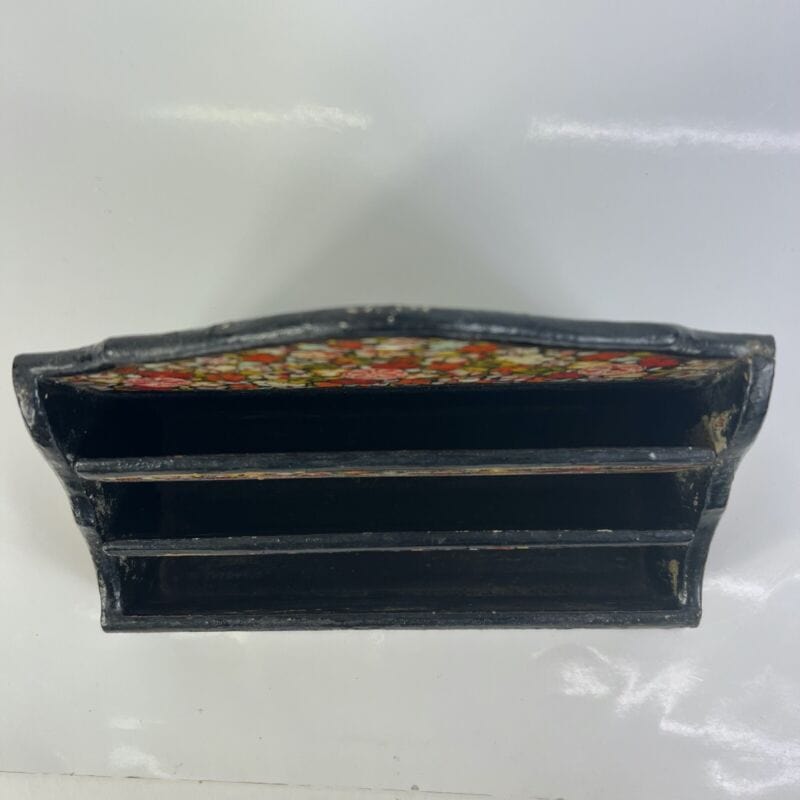 Antico portalettere orientale in legno porta posta portadocumenti da scrivania Complementi d'arredo