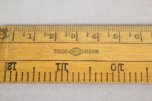 Antico righello inglese vecchia riga vintage in legno da per ufficio d'epoca Attrezzi e Strumenti