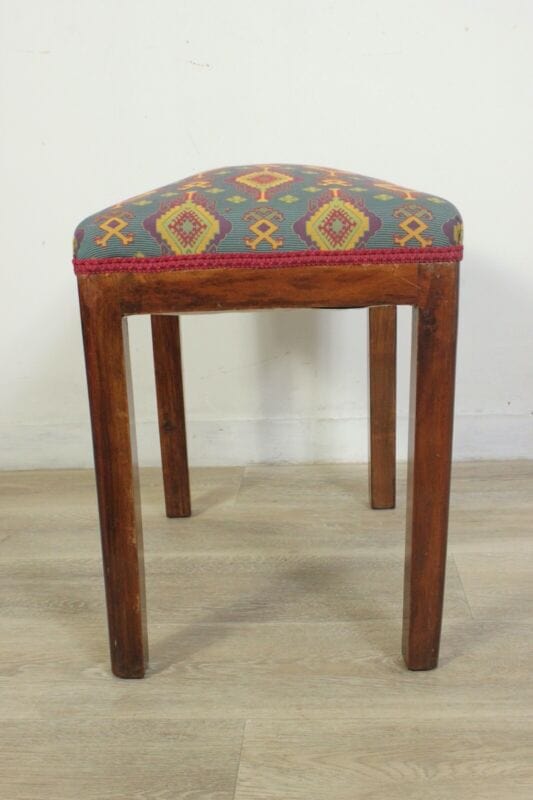Antico Sgabello da per Pianoforte in legno panchetta panca stile deco imbottita Arredamento