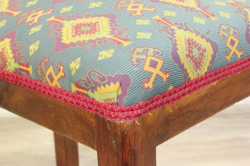 Antico Sgabello da per Pianoforte in legno panchetta panca stile deco imbottita Arredamento