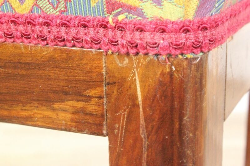 Antico Sgabello da per Pianoforte in legno panchetta panca stile deco imbottita Arredamento