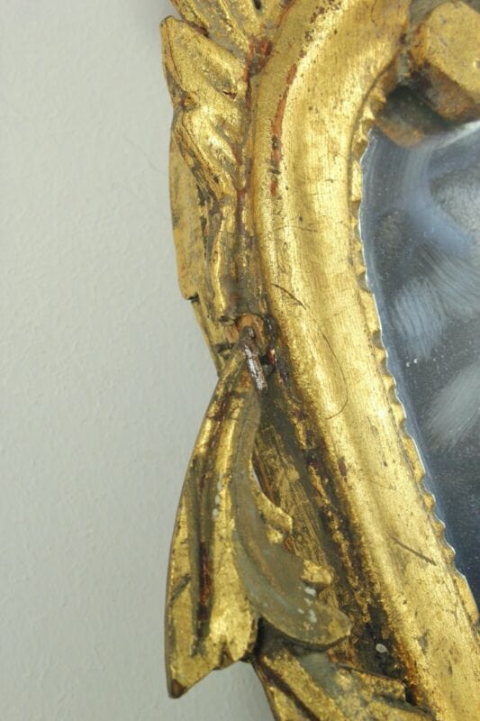 Antico specchio con cornice in legno stile Luigi XVI oro specchiera rettangolare Complementi d'arredo