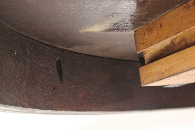 Antico tavolo allungabile da pranzo rotondo in legno di mogano epoca 800 America Arredamento