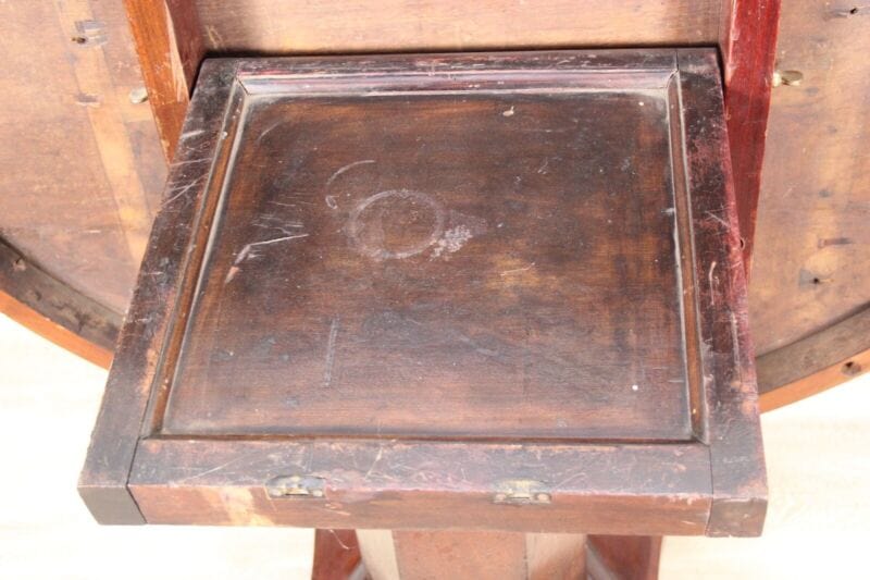 ANTICO TAVOLO ROTONDO IN LEGNO DI MOGANO A VELA DA PRANZO INGLESE PIEGHEVOLE Arredamento