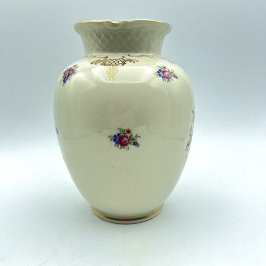 Antico Vaso in Ceramica Bavaria vintage portafiori porcellana con rose e fiori Ceramiche e Porcellane
