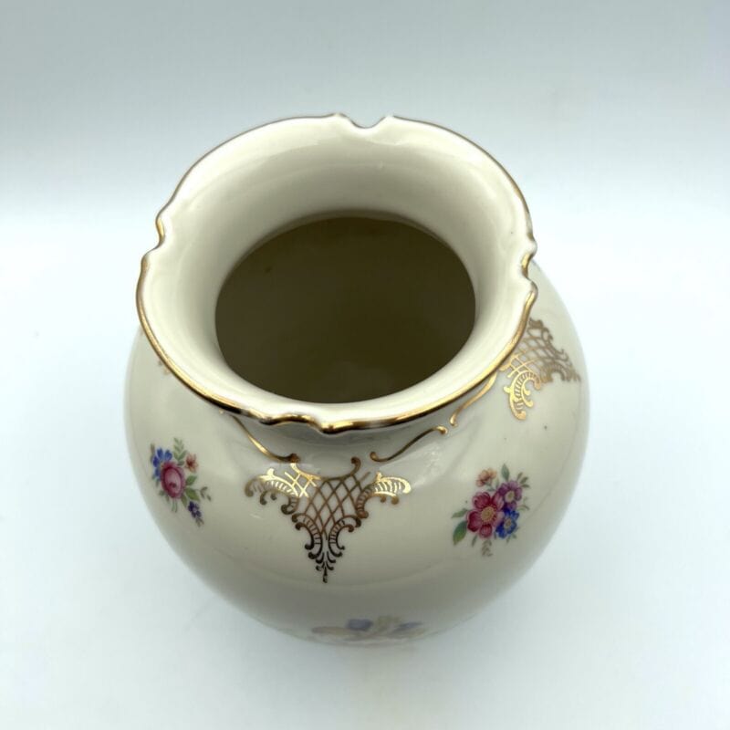 Antico Vaso in Ceramica Bavaria vintage portafiori porcellana con rose e fiori Ceramiche e Porcellane