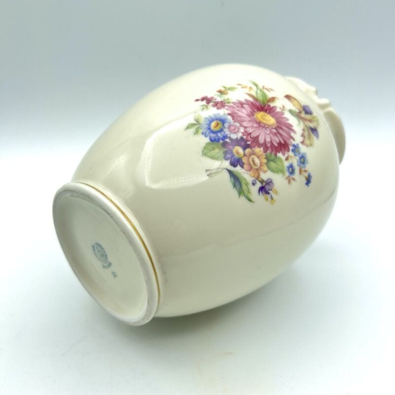 Antico Vaso in Ceramica Bavaria vintage portafiori porcellana con rose e fiori Ceramiche e Porcellane