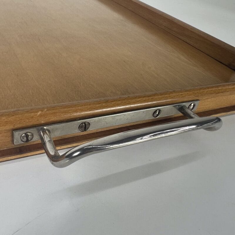 Antico vassoio in legno Art Deco vintage anni '40 vassoi da portata con manici Complementi d'arredo